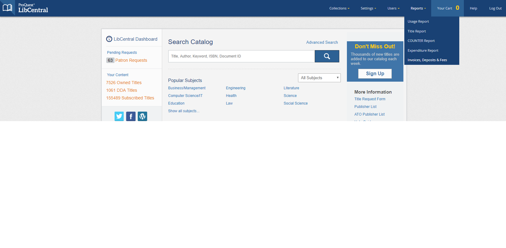 Key Features of the ProQuest Invoice Portal